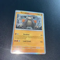 Terrakion Holo Rare White Flare Pokemon TCG Card 054/086 - Image 1