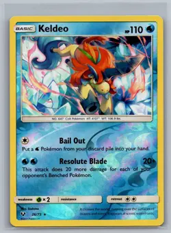 Keldeo 26/73 Holo R Shining Legends Pokemon Reverse Holo NM/M - Image 1