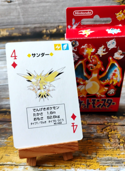 Zapdos - Pokemon Poker Playing Card - vtg 1996 Red/Charizard Deck - LP - Image 1