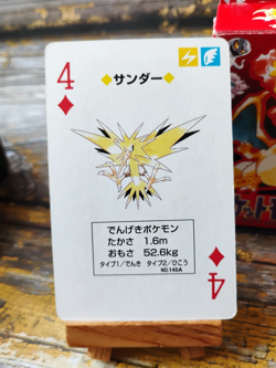 Zapdos - Pokemon Poker Playing Card - vtg 1996 Red/Charizard Deck - LP - Image 2