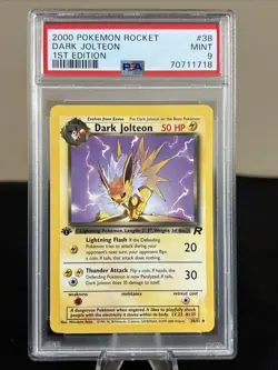 POKEMON CARD DARK JOLTEON 1ST EDITION TEAM ROCKET #38 VINTAGE GRADED PSA 9 - Image 1