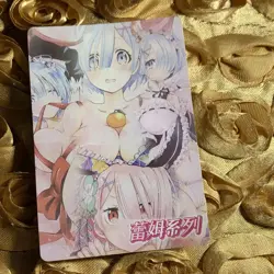 REM RE:ZERO GODDESS ACG Waifu Girl Foil Card Kneel - Image 4
