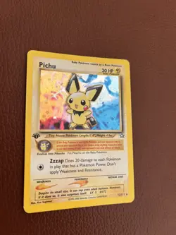Pokemon TCG Trading Card Pichu 12/111 - 1st Edition - Neo Genesis Holo Rare - Image 1