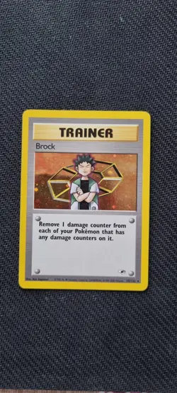 Pokemon Vintage Holo Brock 15/132 Gym Heroes WotC Holo Trainer With Pressure - Image 1