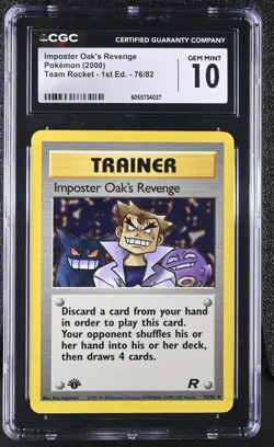 2000 POKEMON ROCKET 1ST EDITION 76/82 IMPOSTER OAK'S REVENGE PSA CGC 10 LOW POP - Image 1