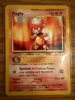 Pokemon TCG Magby Neo Genesis 23/111 Regular Rare Unlimited MP - Image 1