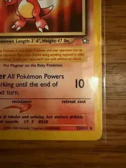 Pokemon TCG Magby Neo Genesis 23/111 Regular Rare Unlimited MP - Image 4