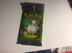 1999 WOTC Pokemon Jungle Set Booster Pack Wigglytuff art -Sealed - Long Crimp - Image 1