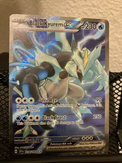 Pokemon TCG Black Kyurem EX Surging Sparks 218/191 Full Art Ultra Rare Holo Card - Image 1