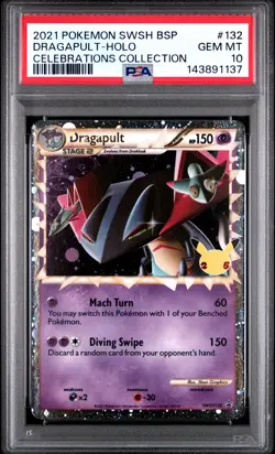 2021 POKEMON SWSH BLACK STAR PROMO CELEBRATIONS COLLECTION DRAGAPULT-HOLO PSA 10 - Image 1