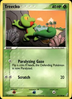 Treecko Common Crystal Guardians 67/100 Grass Normal Pokemon Card - Image 1