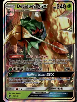 Decidueye GX Ultra Rare SM Base Set 12/149 Grass Holofoil Pokemon Card - Image 1