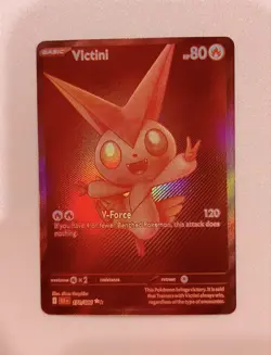 Pokemon Victini 171/086 Sv: Black Bolt Holo NM Red Card - Image 1