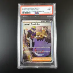 PSA 9 Morty's Conviction 211/162 Pokemon Temporal Forces Graded Card - Image 1