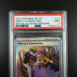 PSA 9 Morty's Conviction 211/162 Pokemon Temporal Forces Graded Card - Image 2