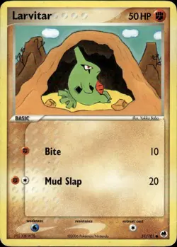 Larvitar Common Dragon Frontiers 51/101 Fighting Normal Pokemon Card - Image 1