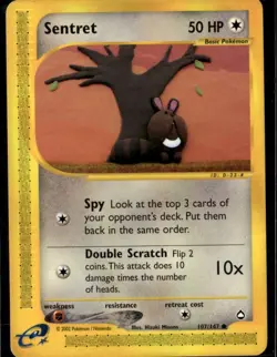 Sentret Common Aquapolis 107/147 Colorless Pokemon Card - Image 1