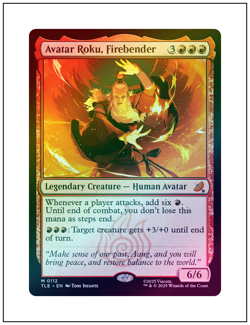 1x Avatar Roku, Firebender, Foil, Avatar The Last Airbender, Magic MTG NM - Image 1