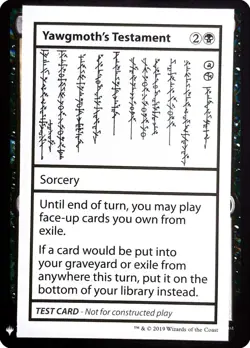 MTG Yawgmoth's Testament - N/A / English / Lightly Played - Image 1
