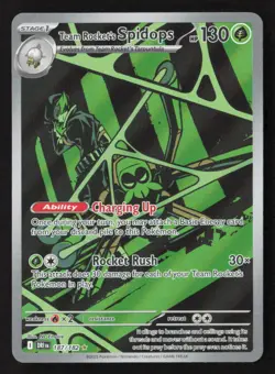 Team Rocket's Spidops Illustration Rare Holofoil DRI 187/182 NM Pokemon TCG - Image 1