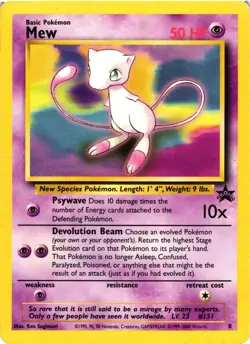 Pokemon TCG Mew 8 Promo Wizards Black Star Promos HP - Image 1