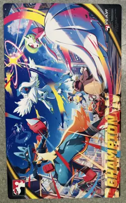 NEW! April Pokemon TCG Champion Play Mat Mega Gardevoir Lucario Absol League Cup - Image 1