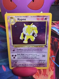 POKEMON FOSSIL HYPNO 8/62 RARE UNLIMITED HOLO LP - Image 1