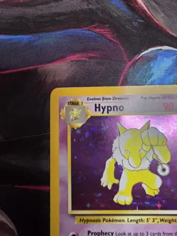 POKEMON FOSSIL HYPNO 8/62 RARE UNLIMITED HOLO LP - Image 2