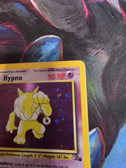 POKEMON FOSSIL HYPNO 8/62 RARE UNLIMITED HOLO LP - Image 3