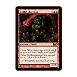 WOTC MtG M12 Goblin Chieftain (R) EX - Image 1