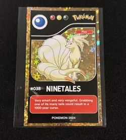 RARE FULL ART POKEMON POKEDEX GOLD CARD #038 NINETALES LOW POP 🏆 🌟 - Image 1