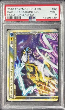 Pokemon Raikou & Suicune LEGEND 92/95 93/95 HGSS Unleashed Sequential Set PSA 9 - Image 4