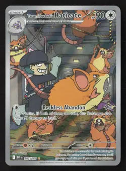 Team Rocket's Raticate Illustration Rare Holofoil DRI 202/182 NM Pokemon TCG - Image 1