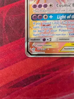Pokemon Solgaleo & Lunala GX 216/236 Full Art Sun Moon Cosmic Eclipse LP - Image 2