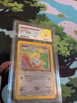 Pokemon TCG Togepi Southern Islands 2001 Reverse Holo Ace Grade 5 - Image 2