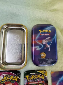 Pokemon TCG Kanto Power Mini Booster Tin Mew & Psyduck - COMPLETE UNSEALED TIN - Image 2