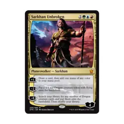 WOTC MtG Dragons of Tarkir Sarkhan Unbroken (MR) EX - Image 1