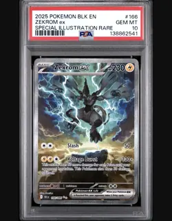 2025 Pokemon Black Bolt Zekrom EX Special Illustration Rare #166 PSA 10 GEM MINT - Image 1
