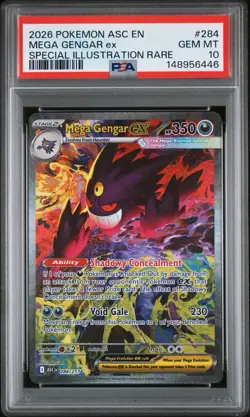 2026 POKEMON ASC EN-ASCENDED HEROES #284 MEGA GENGAR EX SIR PSA 10 - Image 1