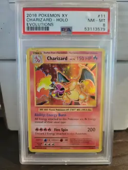 2016 Pokemon XY Evolutions Charizard Holo PSA 8 - Image 1