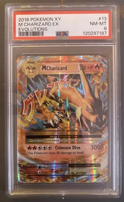 M Charizard EX XY Evolutions 13/108 2016 Holo Pokemon Card TCG PSA 8 - Image 1