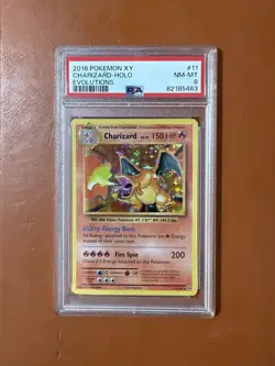 2016 Pokemon XY Evolutions #11 Charizard Holo Rare PSA 8 NM-MT Near Mint-Mint - Image 1