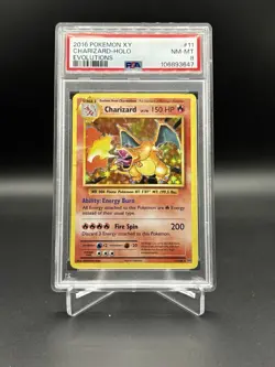 2016 POKEMON XY EVOLUTIONS #11 CHARIZARD-HOLO PSA 8 - Image 1