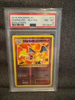 2016 Pokemon XY Evolutions Reverse HOLO Charizard PSA 8 - Image 1