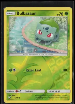 Bulbasaur 1/73 Common Shining Legends Pokemon Reverse Holo Near Mint - Image 1