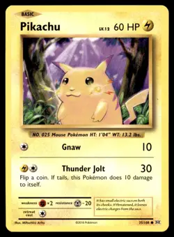 Pikachu 35/108 Common Evolutions Pokemon Lightly Played - Image 1