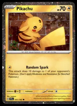 Pikachu 051/162 Holo Promo Pokemon Holo LP - Image 1