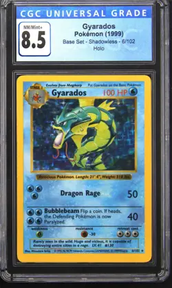 1999 POKEMON BASE SET SHADOWLESS GYARADOS CGC 8.5 - Image 1