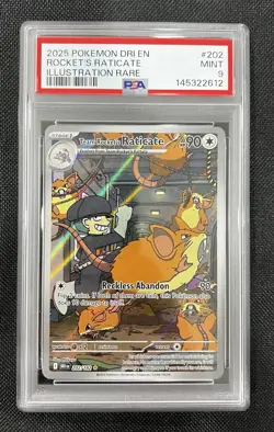 2025 Pokemon Destined Rivals Team Rockets Raticate 202/182 PSA 9 MINT - Image 4