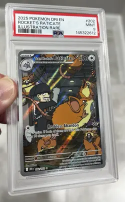 2025 Pokemon Destined Rivals Team Rockets Raticate 202/182 PSA 9 MINT - Image 5